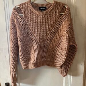Express Women's Blush Cable Knit Sweater